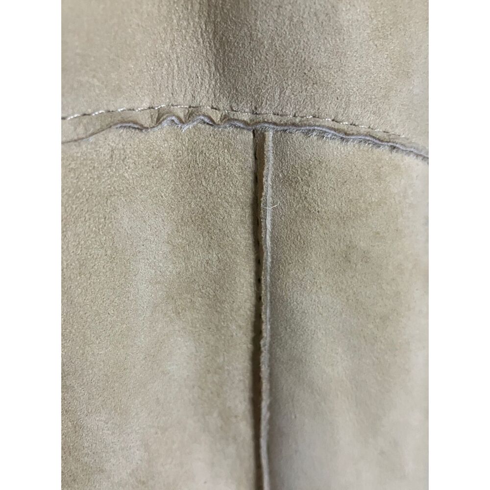 Sundance Suede Shearling Coat Beige Bohemian Button Front Size XL - Picture 7 of 14